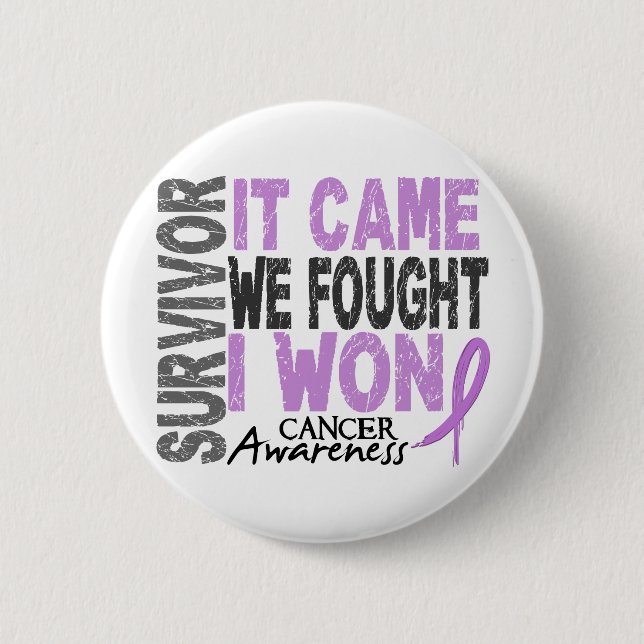 Cancer Survivor It Came We Fought I Won Button (Front)