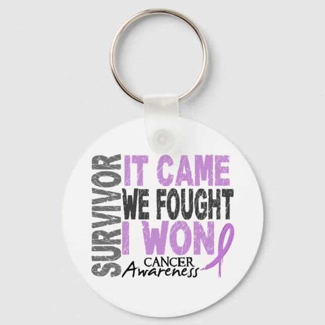 Cancer Survivor It Came We Fought I Won Keychain (Front)