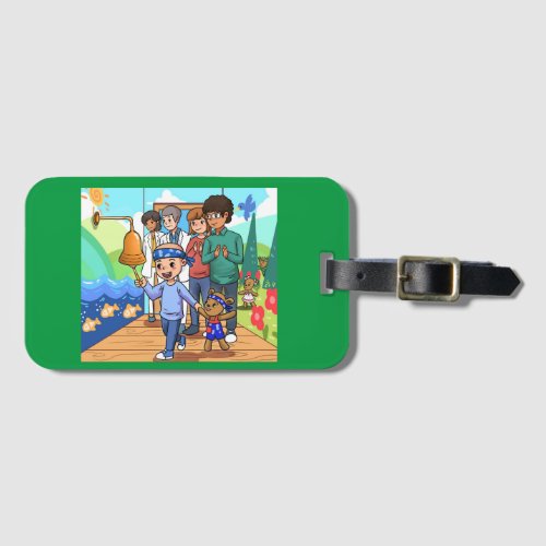 Cancer Survivor Luggage Tag Green Horizontal