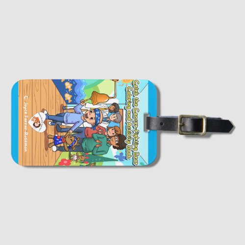 Cancer Survivor Luggage Tag Light Blue Border