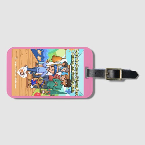 Cancer Survivor Luggage Tag Pink Border