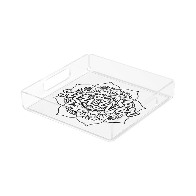 Cancer Survivor Mandala Acrylic Tray (Angled)