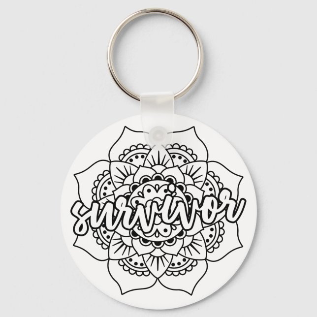Cancer Survivor Mandala Keychain (Front)