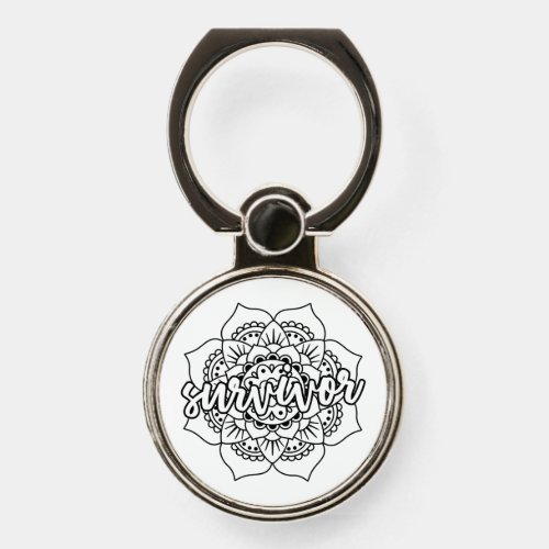 Cancer Survivor Mandala Phone Ring Stand