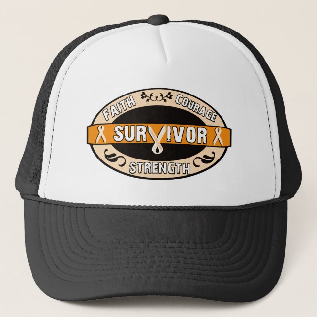 Cancer Survivor Orange Trucker Hat (Front)
