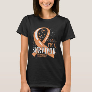 Cancer Survivor Peach Ribbon Endometrial Cancer Aw T-Shirt