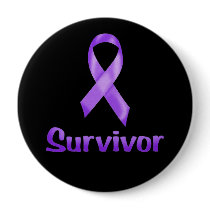 Cancer Survivor Purple Pinback Button