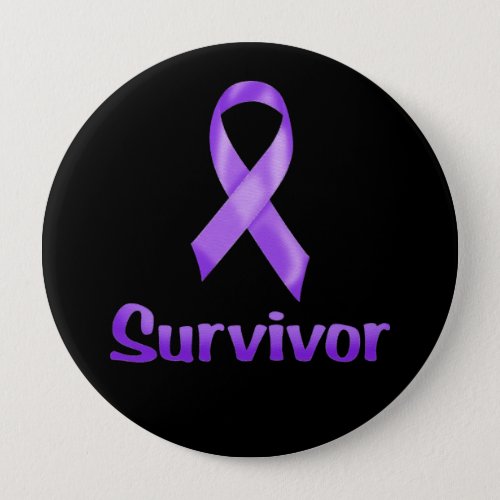 Cancer Survivor Purple Pinback Button