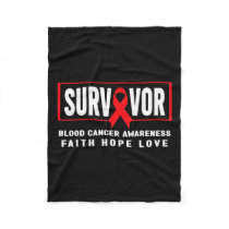 Cancer Survivor - Red Ribbon  Fleece Blanket