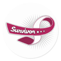 Cancer Survivor Ribbon Throat Cancer Classic Round Sticker