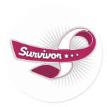 Cancer Survivor Ribbon Throat Cancer Classic Round Sticker