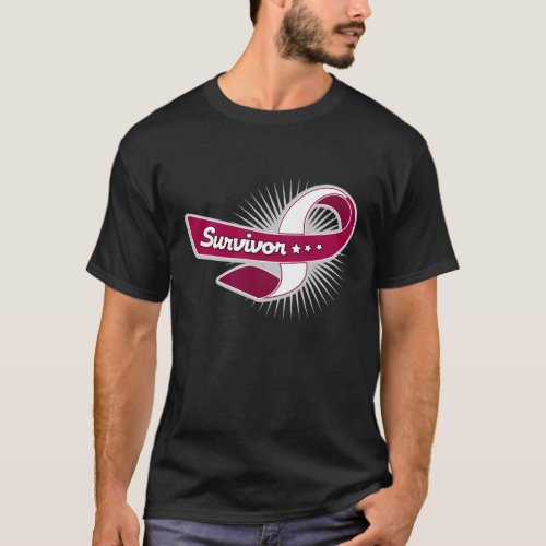 Cancer Survivor Ribbon Throat Cancer T_Shirt