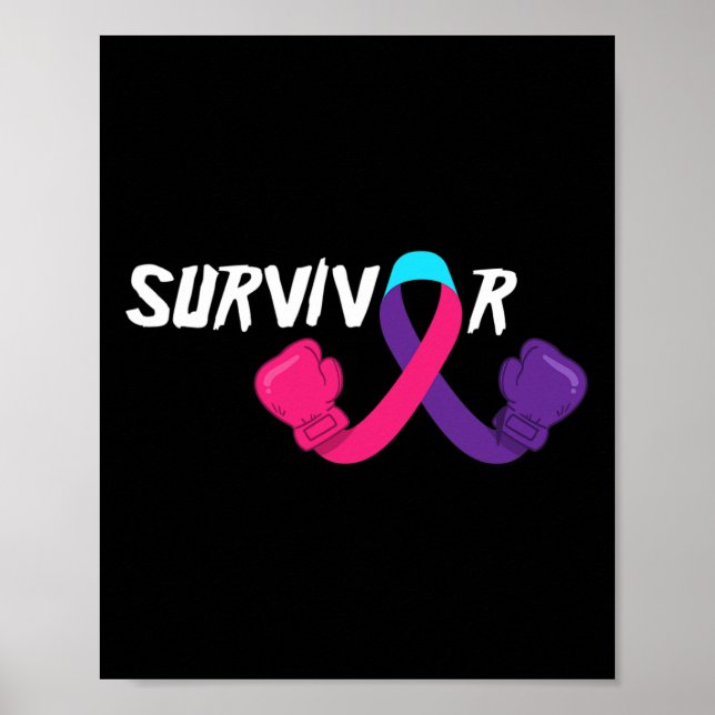 Cancer Survivor Support Thyroid Cancer Awareness  Poster (Front)