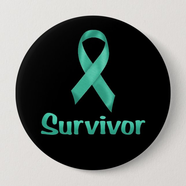 Cancer Survivor Teal Pinback Button (Front)
