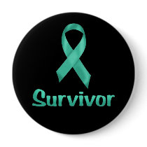 Cancer Survivor Teal Pinback Button
