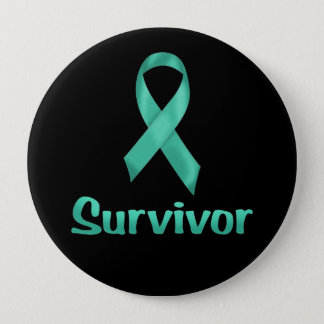 Cancer Survivor Teal Pinback Button