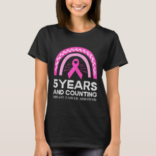 Cancer Survivor Tee 5 Years Cancer Free Pink Rainb