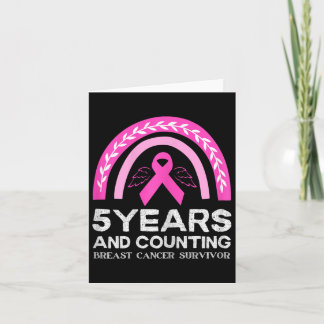 Cancer Survivor Tee 5 Years Cancer Free Pink Rainb Card
