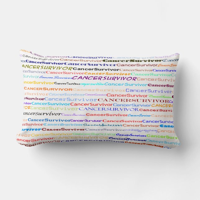 Cancer Survivor Text Design II Lumbar Pillow (Front)
