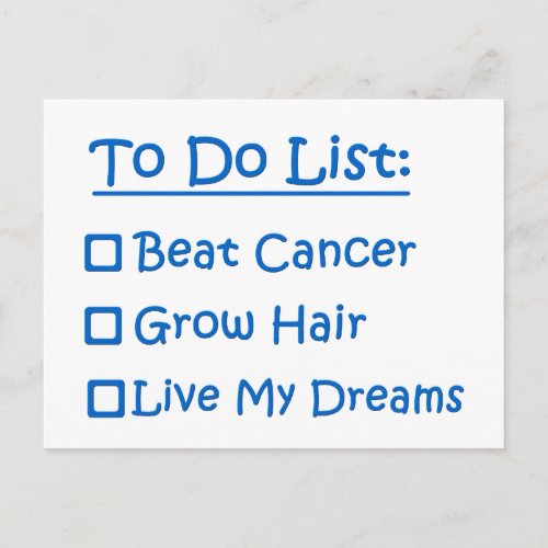 Cancer Survivor To Do List Postcard