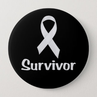 Cancer Survivor White Pinback Button