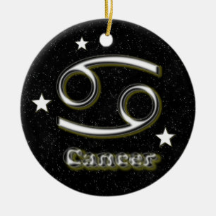 Cancer symbol ceramic ornament