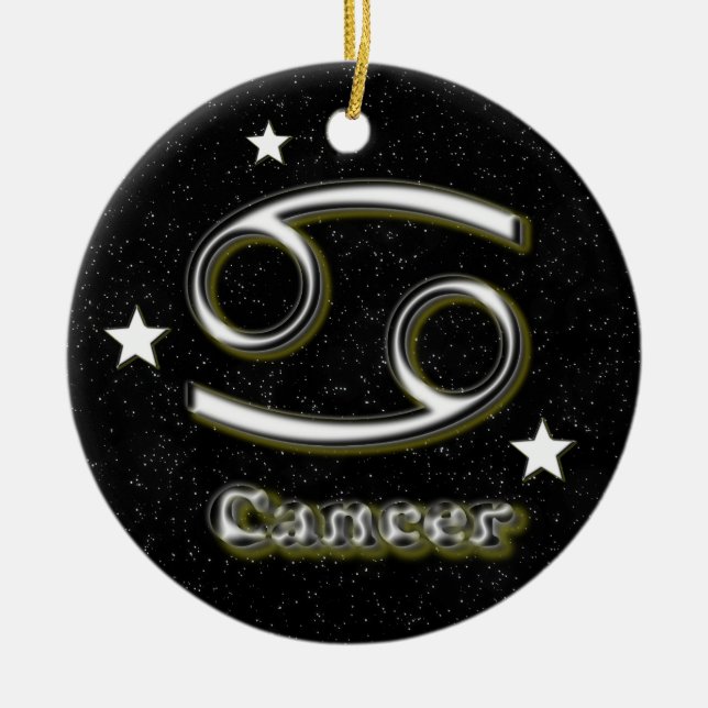 Cancer symbol ceramic ornament (Front)