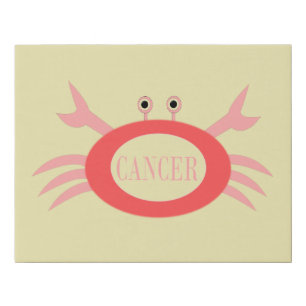 Cancer tar Sign Crab Faux Canvas
