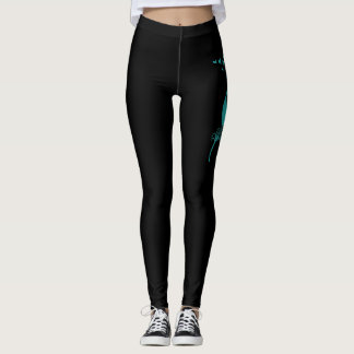 Cancer Teal Ribbon Feather Birds Leggings