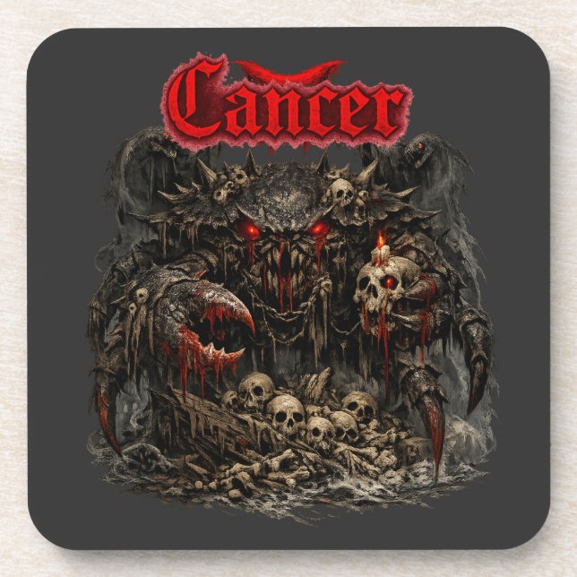 Cancer - The Bone Sentinel of Crimson Shadows Beverage Coaster (Front)