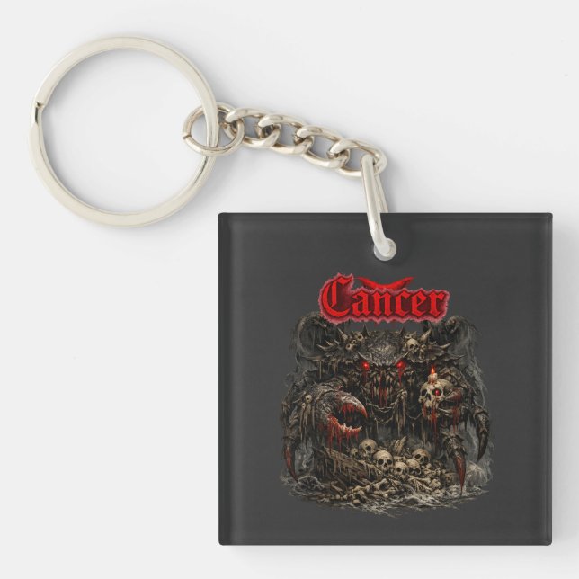 Cancer - The Bone Sentinel of Crimson Shadows Keychain (Front)