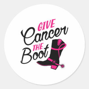 Cancer The Boot Breast Cancer Awareness  Classic Round Sticker