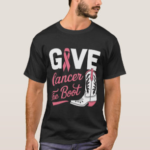 Cancer The Boot Cowgirl Breast Cancer Pink Ribbon  T-Shirt