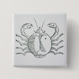 Cancer (the Crab) an illustration from the 'Poetic Pinback Button