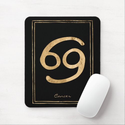 Cancer the crab hammered gold stylized astrology  mouse pad
