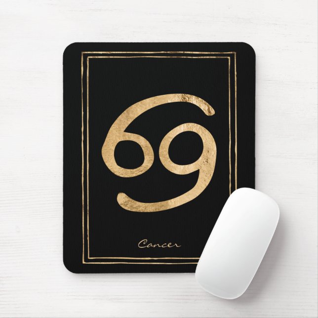 Cancer the crab hammered gold stylized astrology  mouse pad (With Mouse)