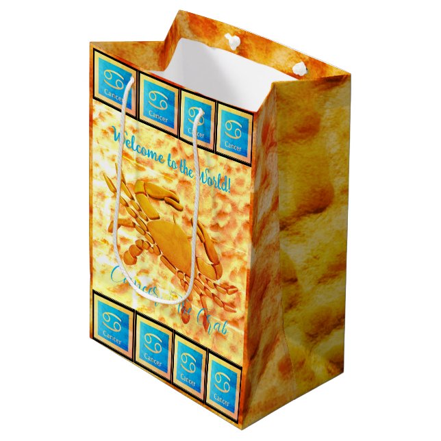 Cancer - The Crab (June 22 - July 22) Baby    Medium Gift Bag (Front Angled)