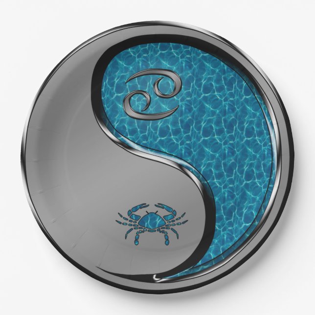 Cancer the Crab Paper Plates (Front)