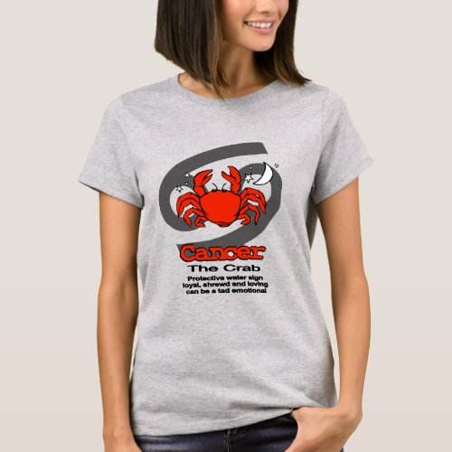 Cancer The Crab red zodiac astrological star sign T_Shirt