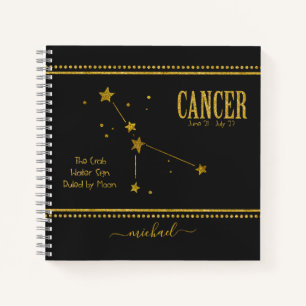 Cancer the Crab Star Zodiac Sign Notebook