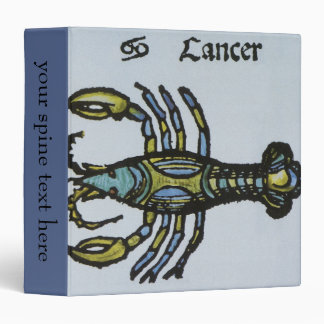 Cancer the Crab, Vintage Sign of the Zodiac 3 Ring Binder