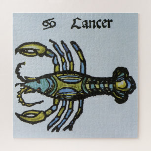 Cancer the Crab, Vintage Sign of the Zodiac Jigsaw Puzzle