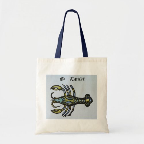 Cancer the Crab Vintage Sign of the Zodiac Tote Bag