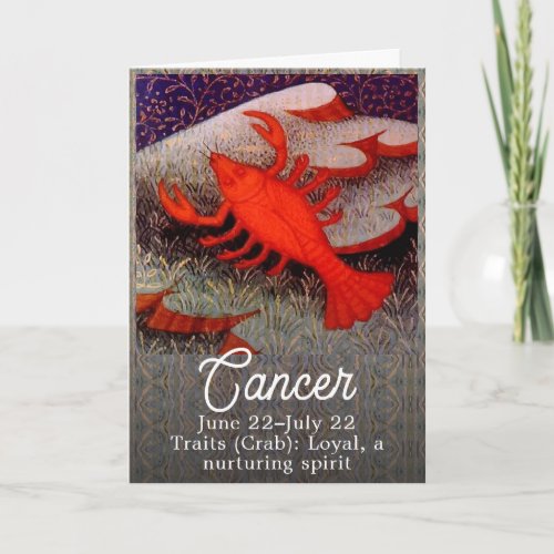 Cancer the Crab Zodiac Sign Birthday Party Card