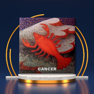 Cancer the Crab Zodiac Sign Birthday Party Ceramic Tile