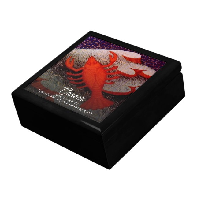 Cancer the Crab Zodiac Sign Birthday Party Gift Box (Side)
