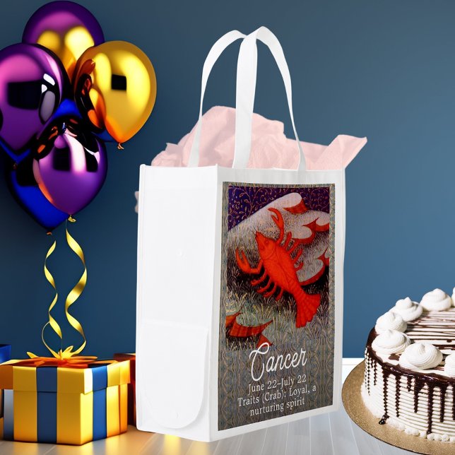 Cancer the Crab Zodiac Sign Birthday Party Grocery Bag (Cancer the Crab Zodiac Sign Birthday Party Grocery Bag)
