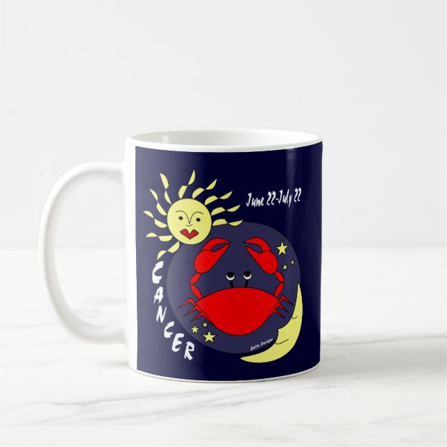 Cancer the Crab Zodiac Sign Coffee Mug (Left)