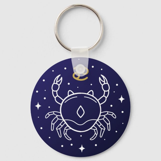 Cancer the Crab Zodiac Sign Keychain (Front)