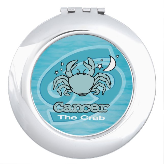 Cancer The Crab zodiac water mirror compact (Front)